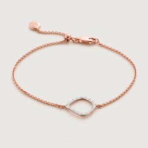 Monica Vinader Riva Diamond Kite Chain Bracelet, 18k Rose Gold